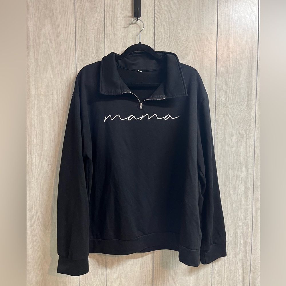 *NEW* “Mama” Long sleeve quarter zip pullover